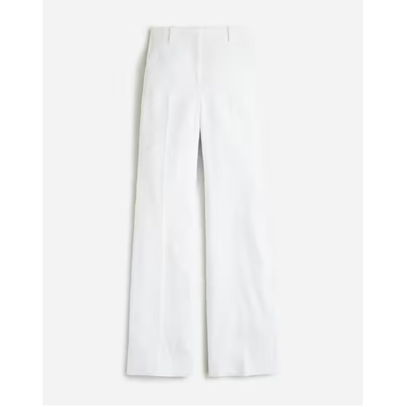 J. Crew Carolina Flare Linen Pants 4 NWT White Stretch Trousers BZ404 Traveler - Picture 6 of 7